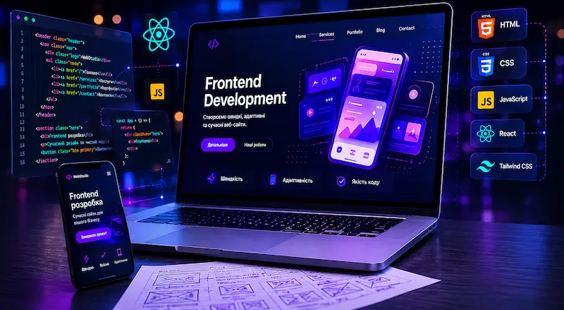 Frontend разработка сайта с чистым кодом и оптимизацией скорости