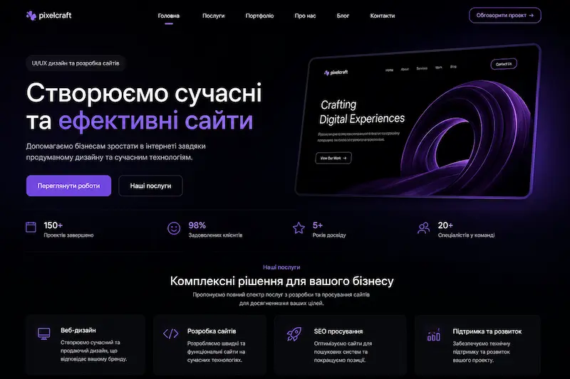 UI-дизайн сайта для бизнеса